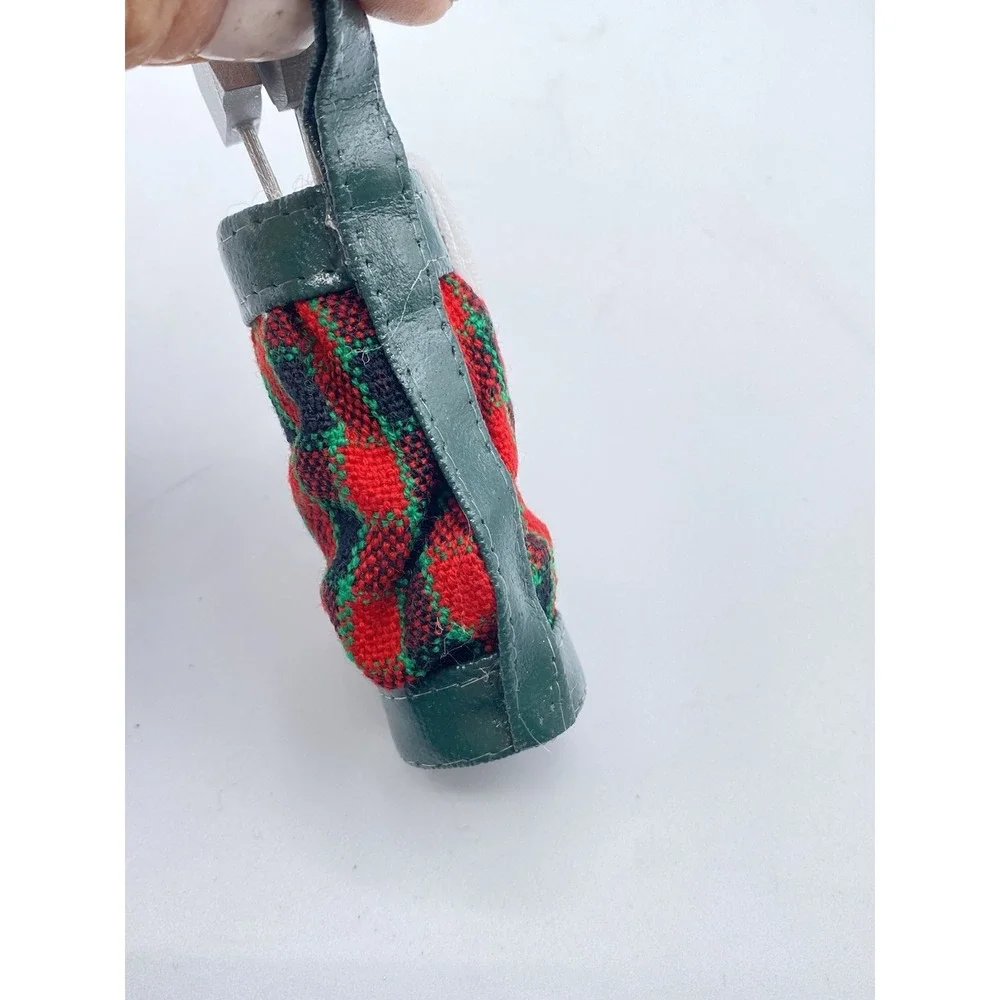 Vintage Golf  Christmas Tree‎ Ornaments - Resin wood fabric plaid Set of 2